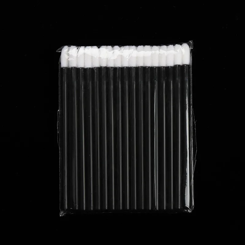 50pcs Black 1/50 шт./упак. одноразовые кисти для макияжа кисть для губной помады блеск для губ, тушь для ресниц и бровей палочки для очистки ресниц косметические кисти Аппликаторы - Handle Color: 50pcs Black