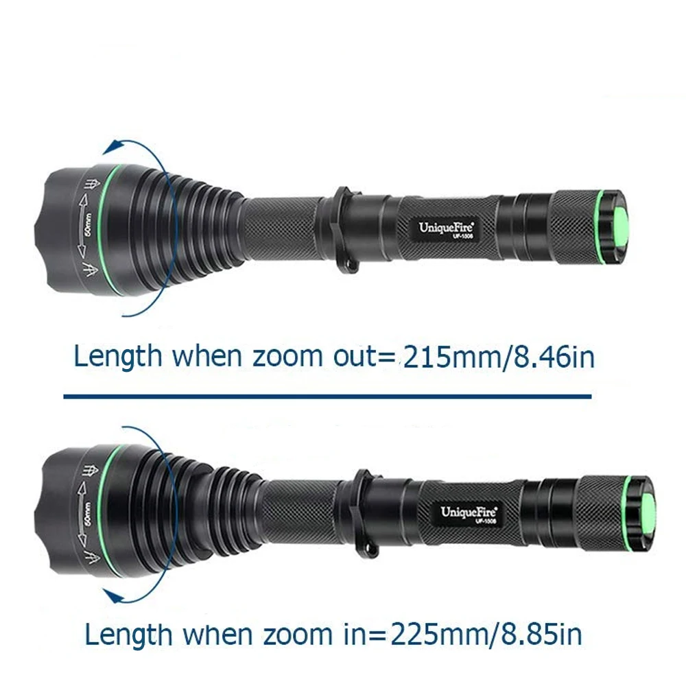 Светодиодный тактический фонарик UniqueFire 1508 IR 18650 нм фонарь с инфракрасным