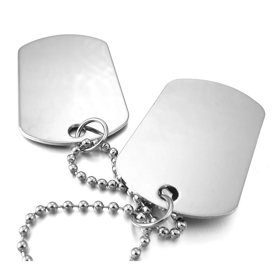 Сплав подвески, ожерелья, серебряная Двойная Цепочка Dog Tag пластина армейский Байкер Цепочки и ожерелья мужские и женские