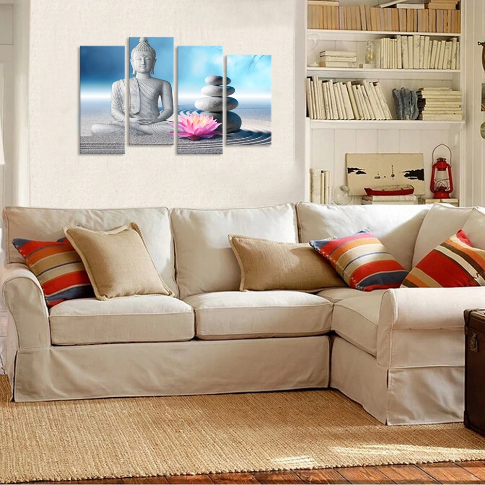 Визуальный художественный Декор будда картина холст художественные принты
