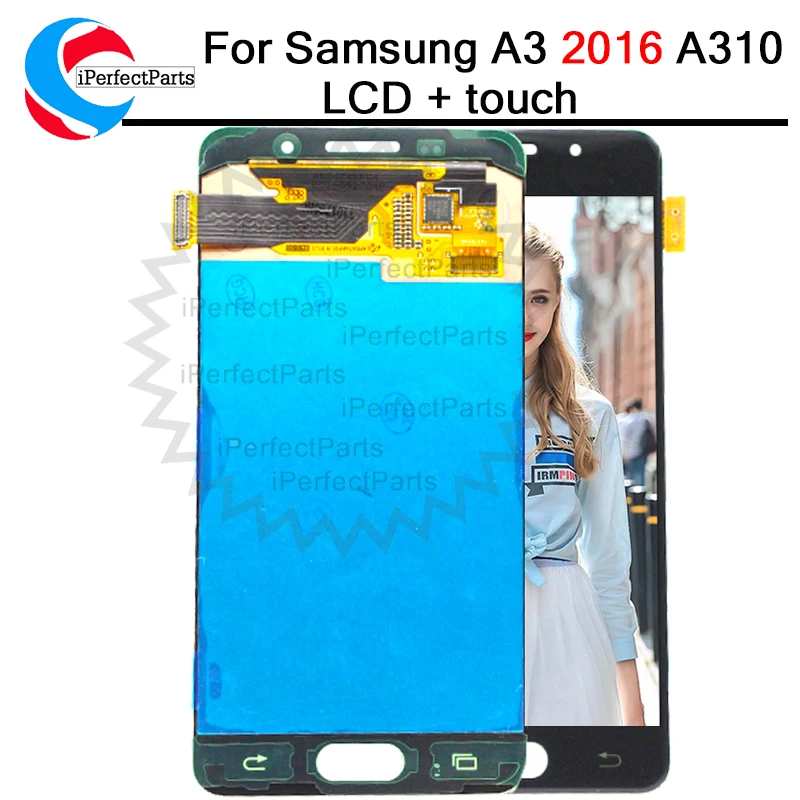 ЖК дисплей AMOLED для SAMSUNG Galaxy A3 2016 сенсорный экран дигитайзер запасная часть A310 A310F SM