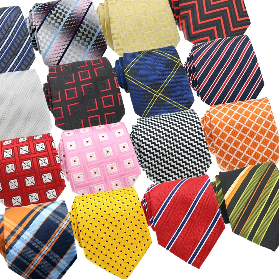 

8cm Luxury Tie Cravat Man's Wedding Plaid Stripes Dot Necktie Men Classic Neckwear Jacquard Neck Tie For Wedding Business Party