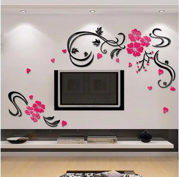 Лоза 3 d акриловая Хрустальная твердая стена к гостиной ТВ установка стены