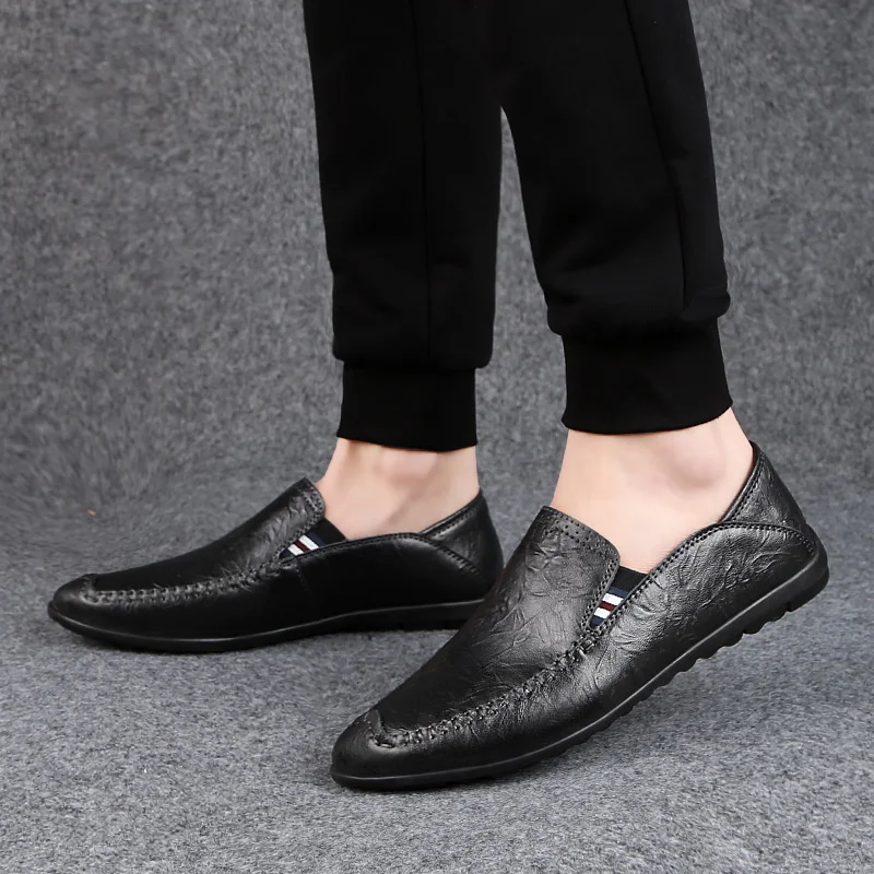 men Moccasins shoes outdoor Loafers Casual Genuine Leather Driving Shoes flats Slip On Boat For Man big size 47 | Обувь