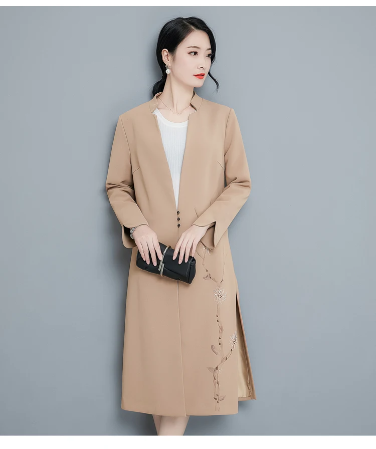 Autumn Winter Women Coats 2018 Casual Formal Long Coat Elegant Work Office Lady Blends Sleeve Blazer Mujer Outerwear Jacket | Женская