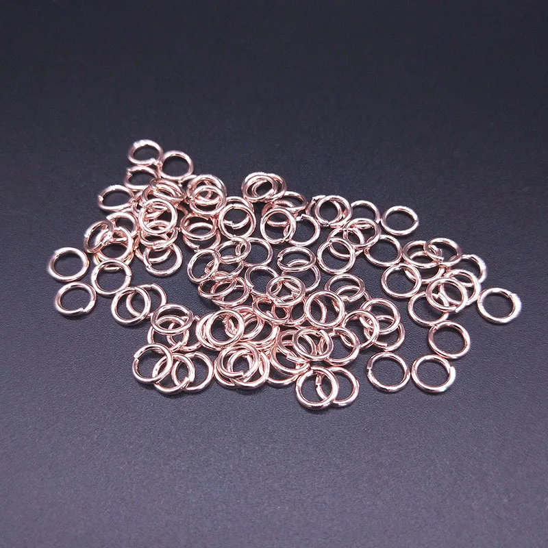 rose gold 100 шт./упак. 5 мм Открытый круг соединительные кольца Цепочки и ожерелья, браслет, серьги Подвеска Разъемы "сделай сам" для изготовления ювелирных изделий ремесла домашнего декора аксессуары - Цвет: rose gold