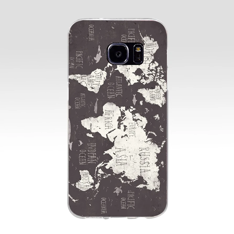 10 161AQ Золотой карта мира Мягкий ТПУ силиконовый чехол для samsung Galaxy s6 s7 edge s8 s9 plus чехол - Цвет: 10