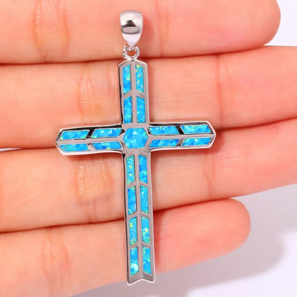 CiNily создан голубой огненный опал посеребренный кулон оптом розничная продажа