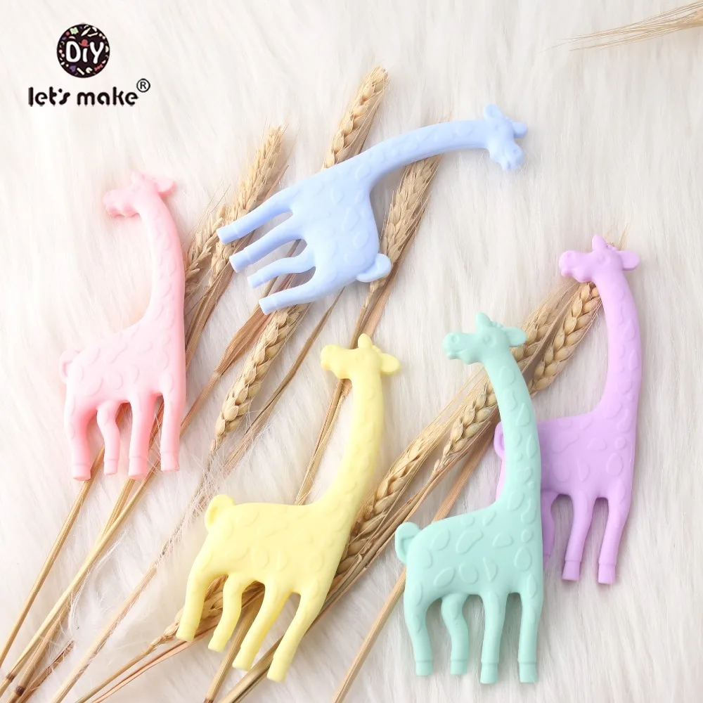 Let's Make Baby Teether 1 шт мультяшный кулон в форме жирафа пищевой силиконовый