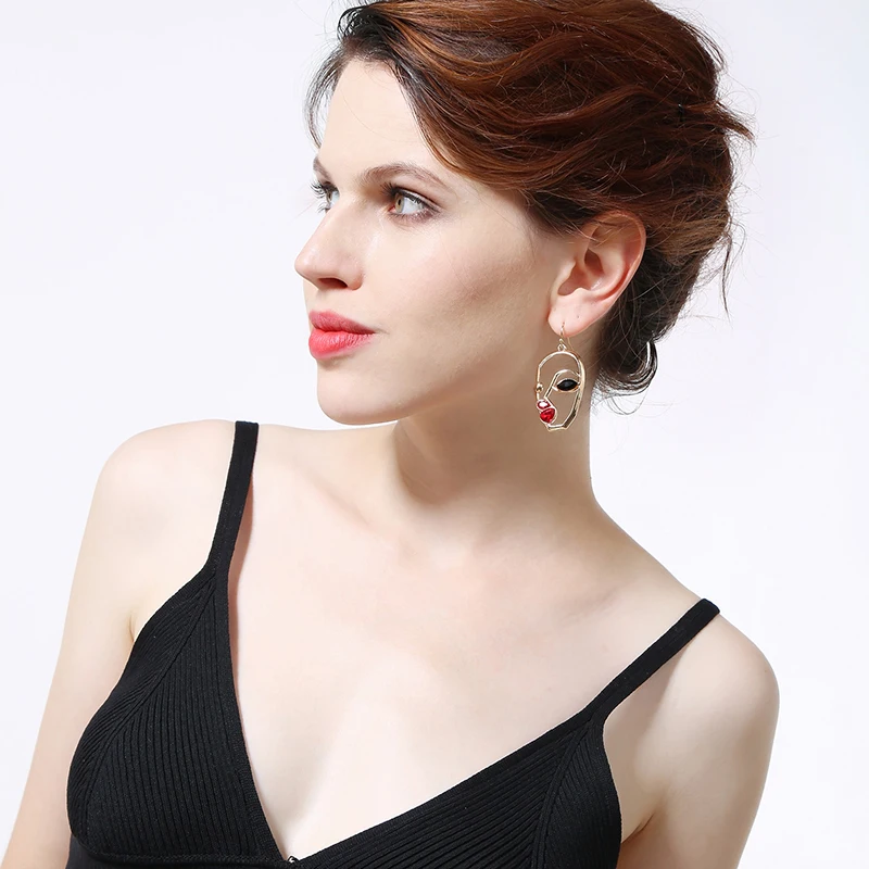 Эксклюзивный дизайн полые висячие серьги для девочек золотого цвета уникальные