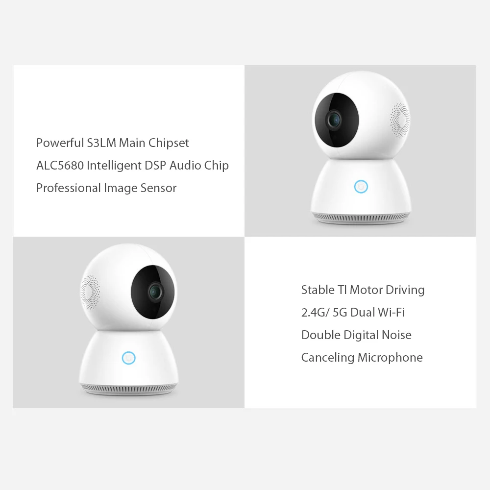 Умная камера Xiaomi Mijia Xiaobai панорамная IP 1080P Full HD с ночным видением и углом обзора 360