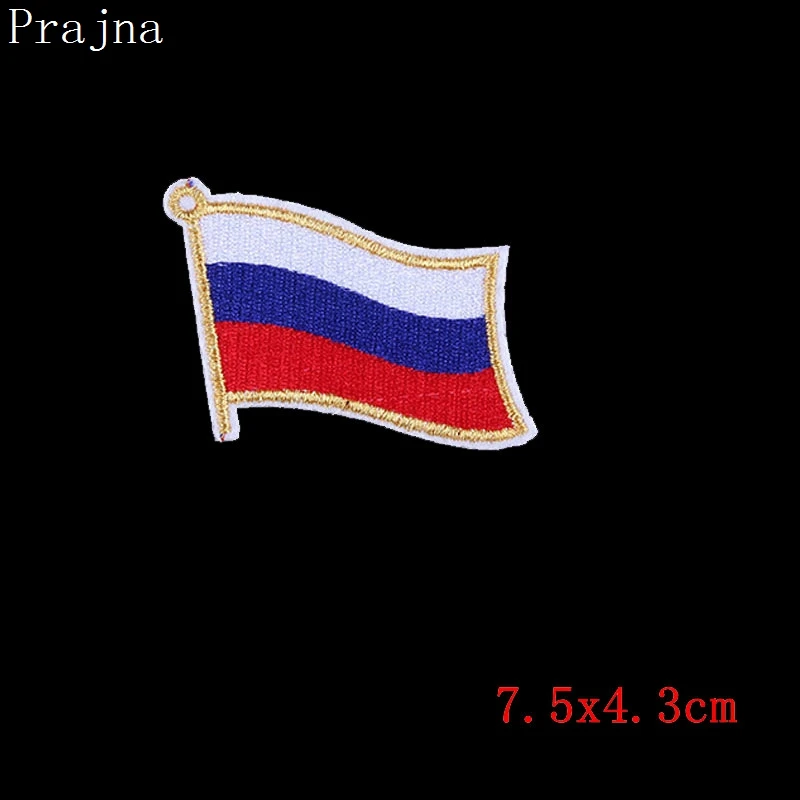 Prajna Cheap Embroidered Patches Iron On Stickers Country Flag Appliques Canada Japan Cartoon For Clothing Decor | Дом и сад