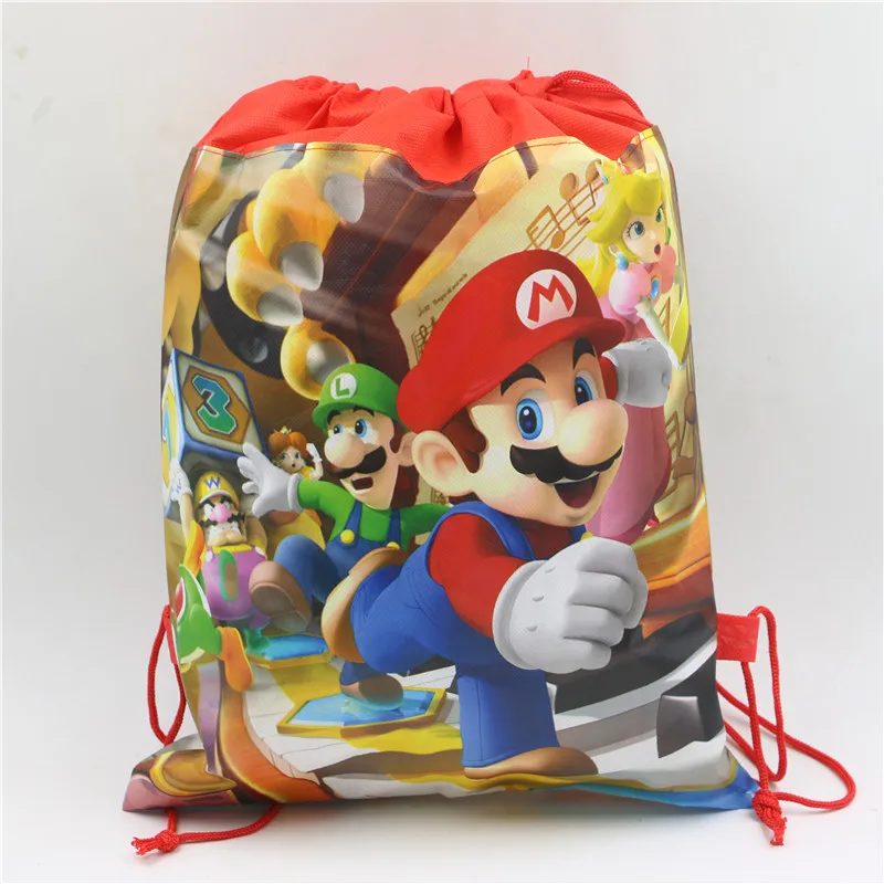 Марио тема мультфильма для детей сувениры Drawstring сумки детское украшение душевой