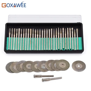 Аксессуары для Dremel, 30 шт. алмазные боры, 12 шт. алмазных лезвий для пилы, мини режущие диски, сверла для инструмента Dremel, 42 шт.