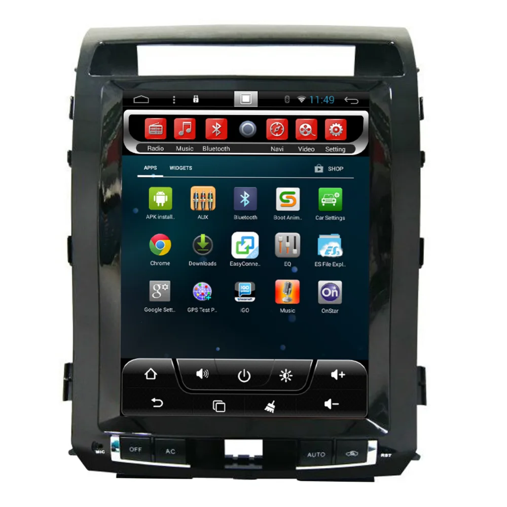 12," вертикальный экран Android 6,0 Автомобильный DVD gps плеер для Toyota Land Cruiser 2007-2012 1280*800 четырехъядерный с радио навигацией