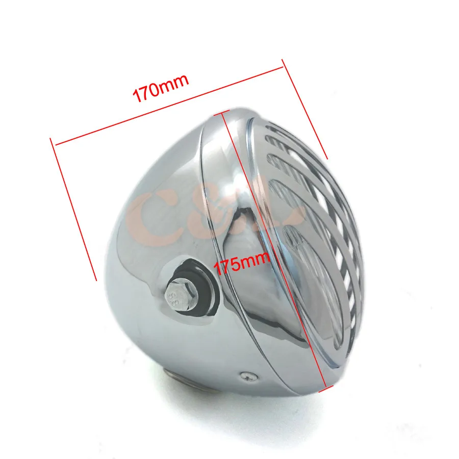 Хромированная 7 дюймовая цилиндрическая фара с заборной решеткой для Harley Chopper Bobber