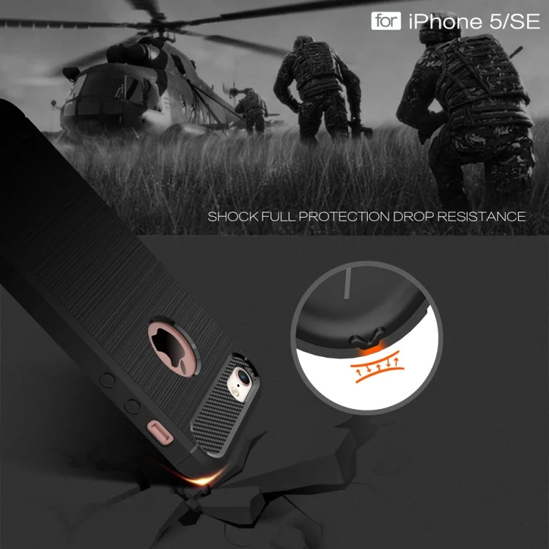 for iPhone 5/5 s/SE Mobile Phone Bag Case Carbon Fibre Brushed TPU Cover Shell Cases SE/5s/5 - Hot Selling | Мобильные телефоны и