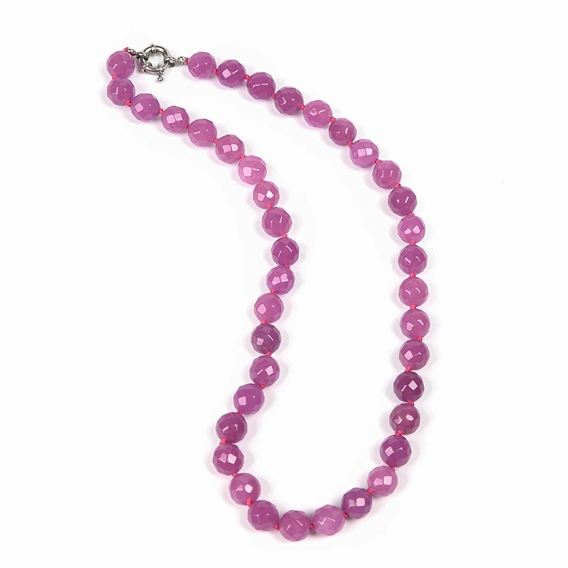 

The popular rose color and cuting round beads every girl want to unique Rose red Chalcedony necklace