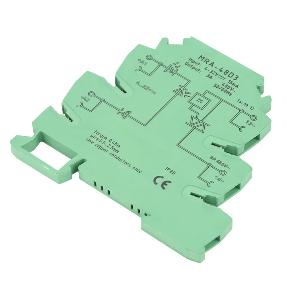MRA-48D3 ультра-тонкий 6 2 мм AC твердотельный релейный модуль вход 4-32VDC PLC TS-35 рельсовый