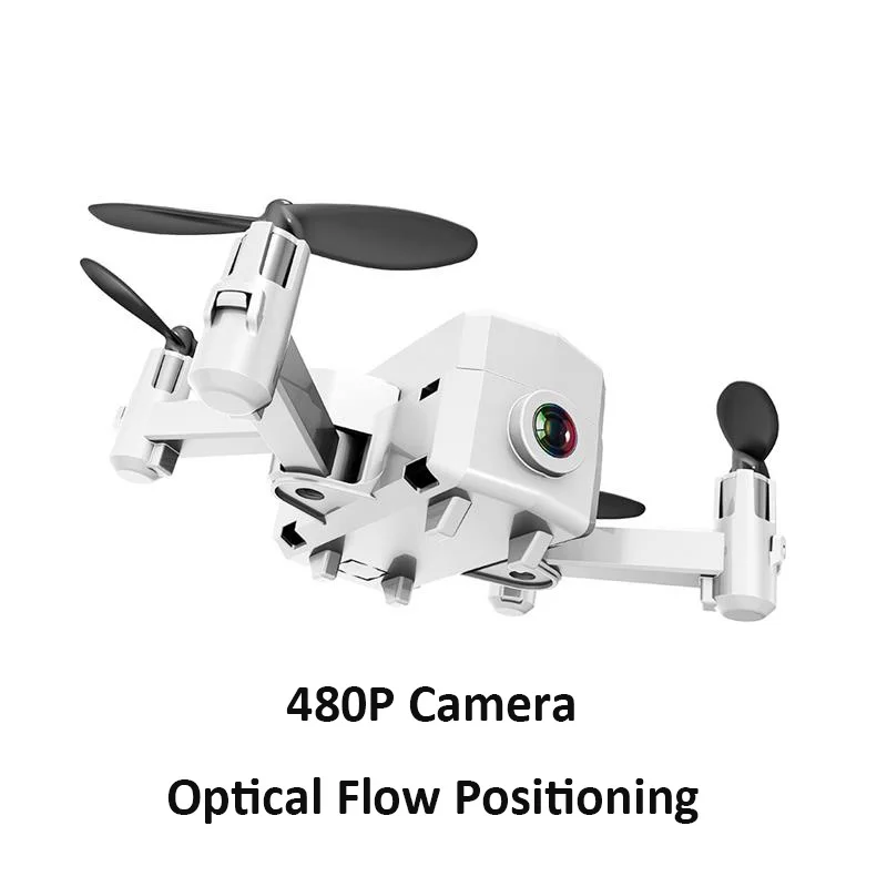480P Camera White Мини Радиоуправляемый Дрон WiFi FPV 720P камера Дрон вертолет камера HD складной Радиоуправляемый квадрокоптер 2,4G оптическое позиционирование потока Квадрокоптер - Цвет: 480P Camera White