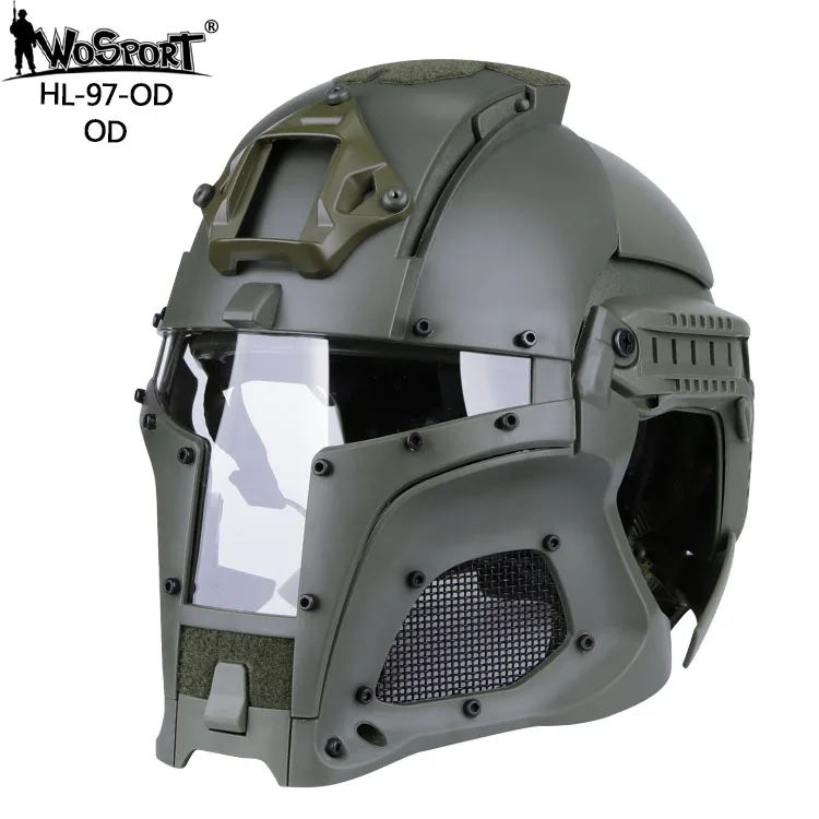 HL-97-OD WoSporT камуфляжные военные шлемы с боковым Рельсом NVG кожух 310FPS передача база открытый Тактический Боевой страйкбол Пейнтбольные шлемы - Цвет: HL-97-OD