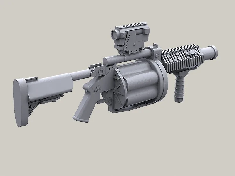 Многозеркальный пусковой механизм 1:35 M32 (MGL) и призматический прицел Trijicon RX01 с