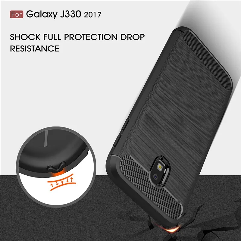 Whyes для Samsung Galaxy J3 2017 чехол J330 из углеродного волокна мягкий ТПУ тяжелый