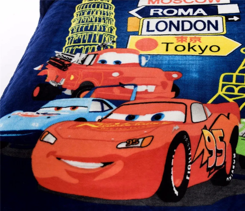 Крутое красное фланелевое одеяло disney cars 150*200 см размер мягкое 3d освещение McQueen