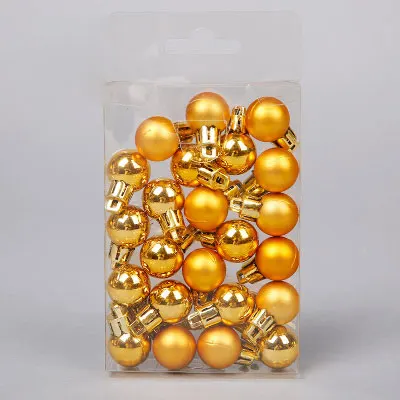 2cm Gold Ball 24PC 2 см высокого качества красный золотой серебряный Рождественский шарик Висячие украшения дома свадебное украшение день рождения для дома - Цвет: 2cm Gold Ball 24PC