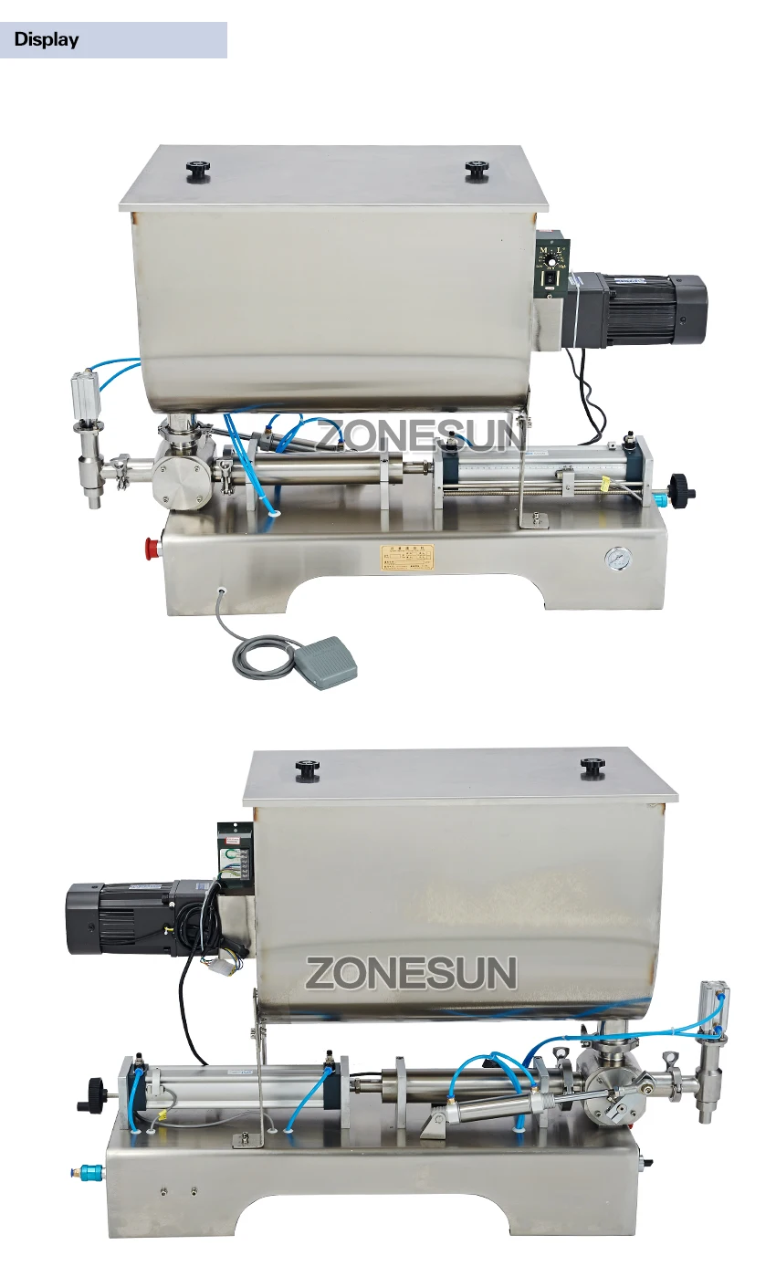 ZONESUN машина для наполнения соуса чили машина для наполнения соуса количественная машина для наполнителя пневматическое смешивание суспензии машина для наполнения