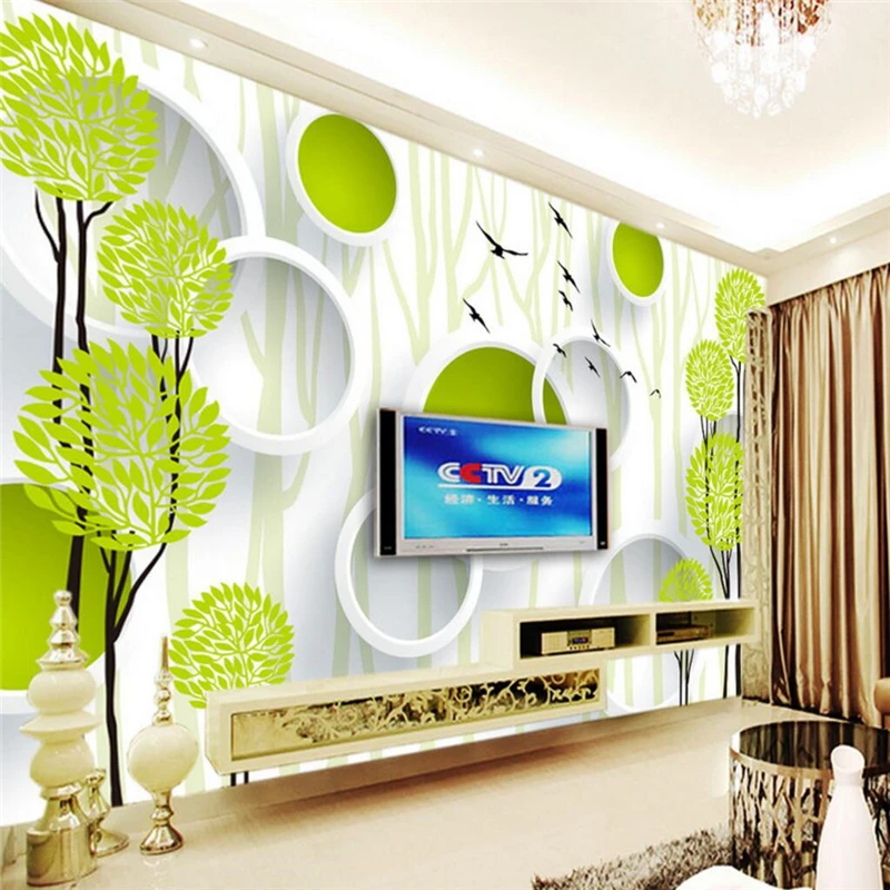 Фотообои beibehang с изображением дерева круга для стен 3d Настенная картина шелковая