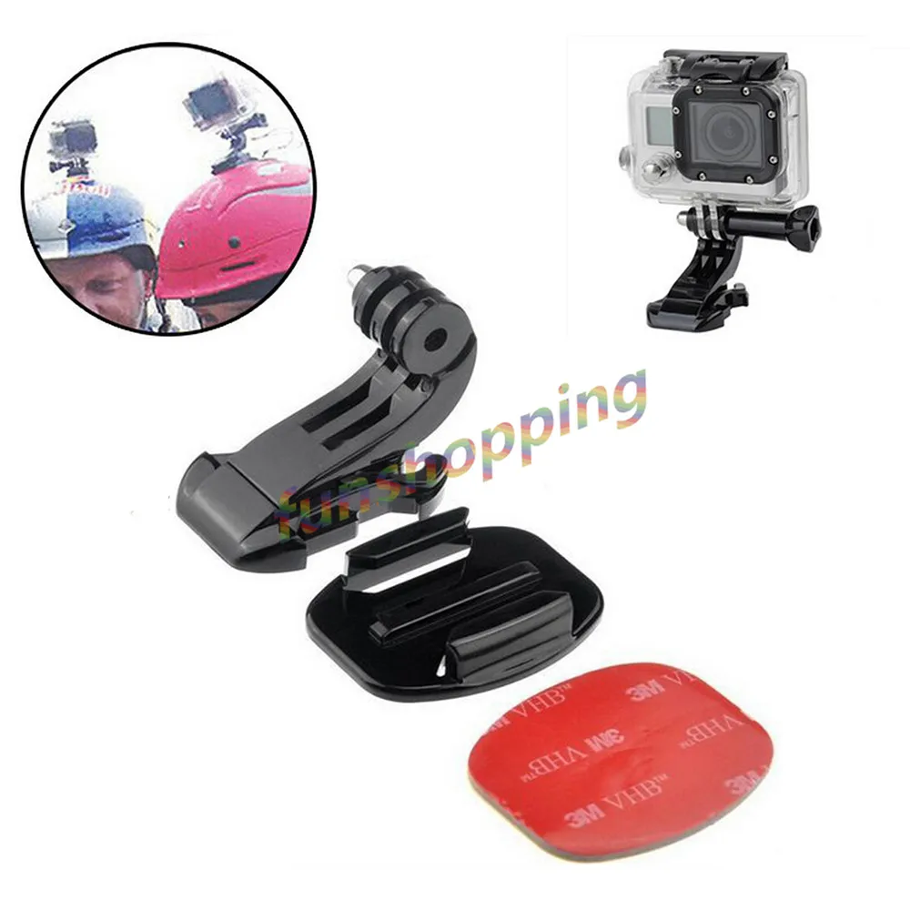 

Vertical Surface J-Hook Buckle Mount adapter + Flat Adhesive Mount sticker for Gopro Go pro Hero 10 9 8 7 6 5 4 3 for Xiaomi yi