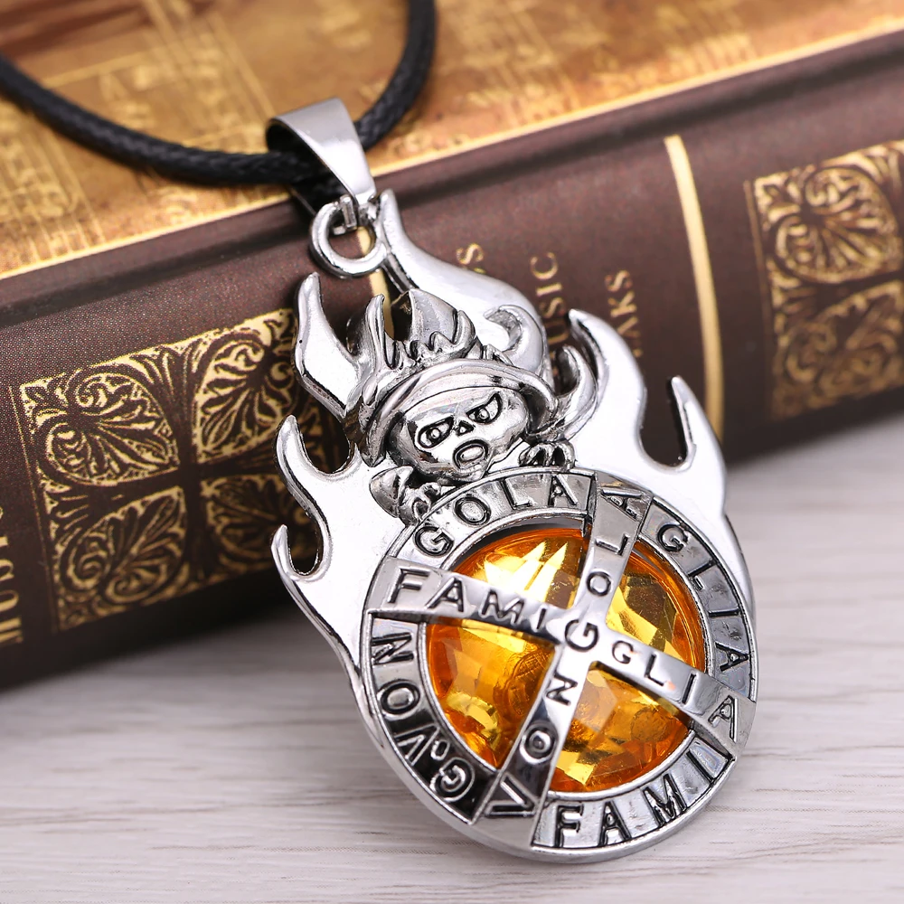 Хит продаж кулон и ожерелье HSIC в стиле аниме хитман Реборн фами гола кристаллы