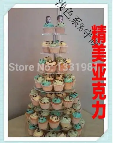 

Elegant Crystal7 round transparent acrylic cake shelf glass crystal cake wedding decoration acrylic cupcake stand