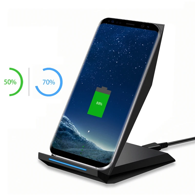 Choetech Qi Беспроводной Зарядное устройство Стенд 10 W 2 Быстрая зарядка зарядки для Iphone Xr Xs Max 8 samsung Galaxy S8 плюс S7 Портативный Chargin