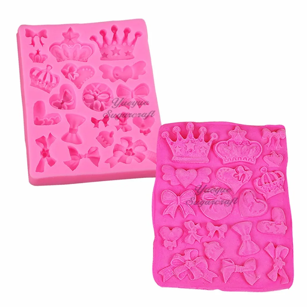 Замок принцессы корона бант шахматы Силиконовая Форма fondant mold торт декоративные инструменты шоколадная мастика пресс-форм CK-SM-943