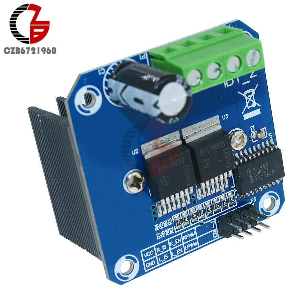 Двойной BTS7960B DC 43A Драйвер шагового двигателя h-мост ШИМ для Arduino Smart Car |