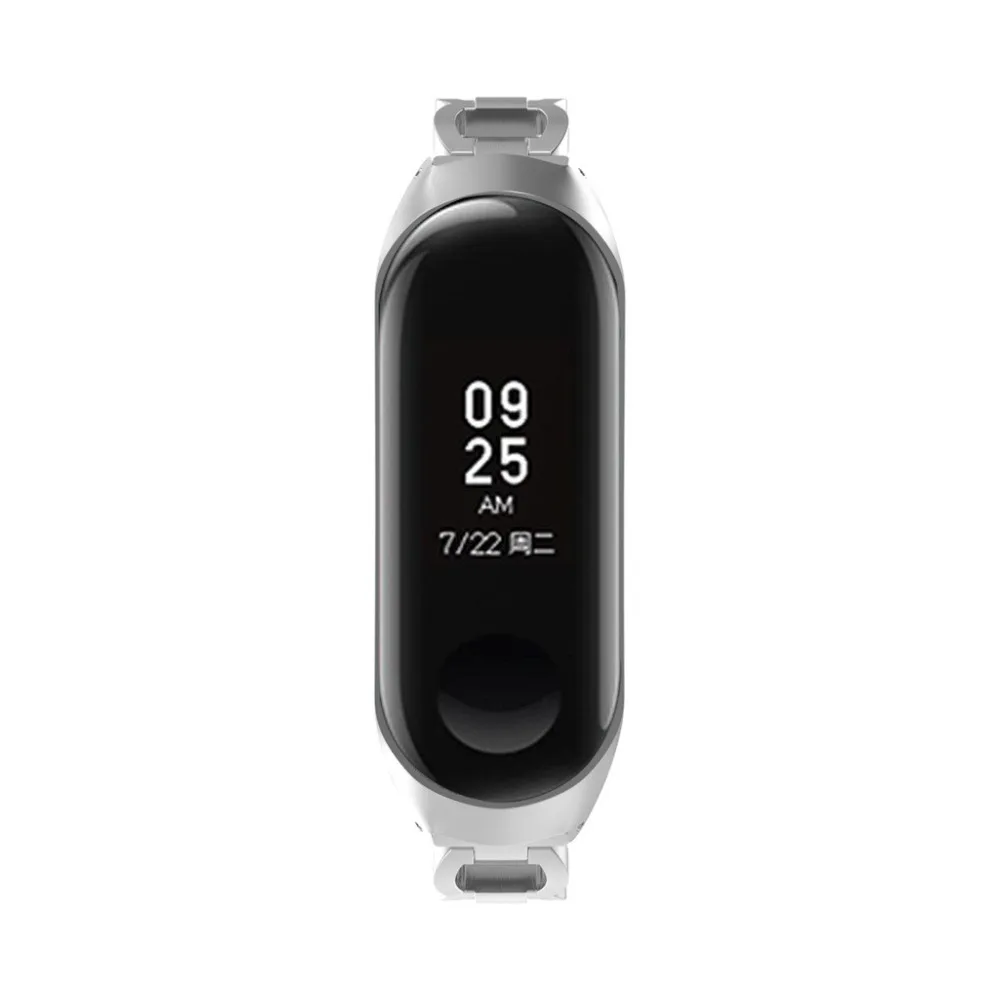 Смарт часы ремешок для Xiaomi Mi Band 3 Нержавеющая сталь Цепь Стиль замена Браслет