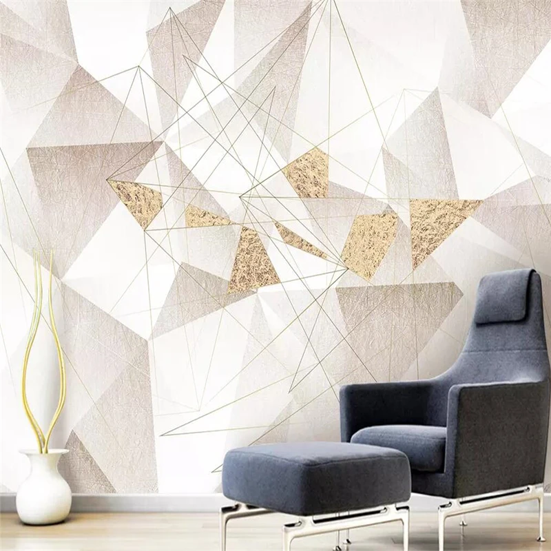 Decorative wallpaper Diamond geometric relief modern simple abstract background wall painting