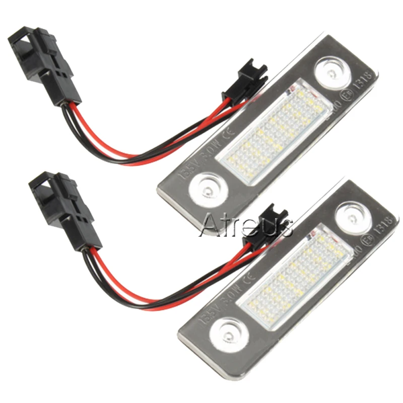 Atreus 2X Автомобильный светодиодный Подсветка регистрационного номера для VW Skoda