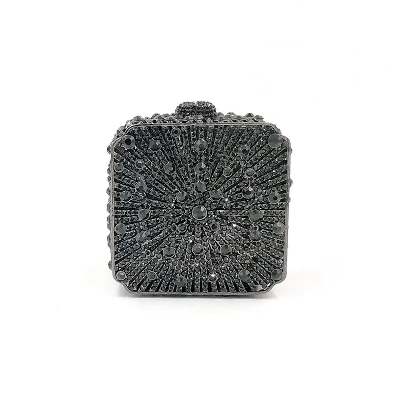 Color 6 black Новые Элегантные женские вечерние маленькие коробки бриллианты Роскошные клатчи винтажный Узор Хрустальные кошельки Свадебные вечерние кошельки - Цвет: Color 6 black
