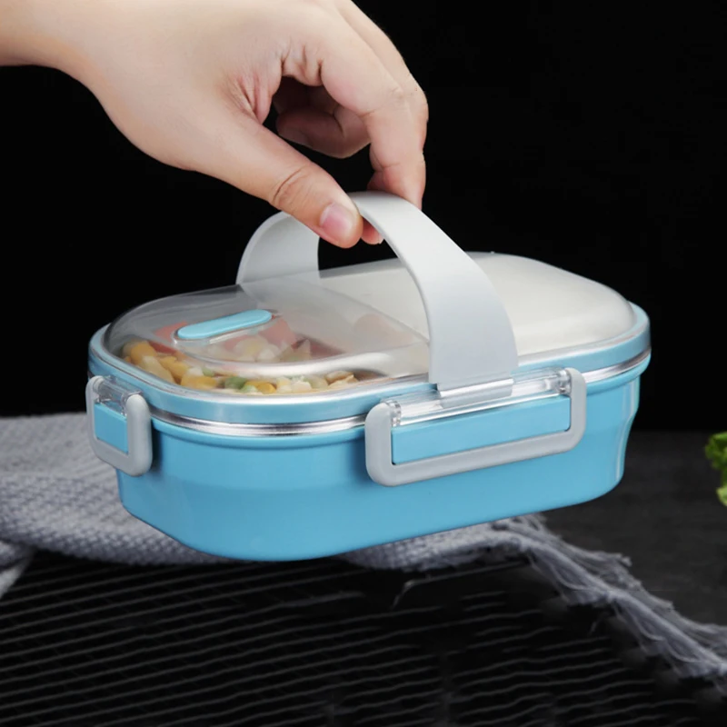 Портативный Ланч-бокс с 2 отделениями контейнер из нержавеющей стали 304 для еды