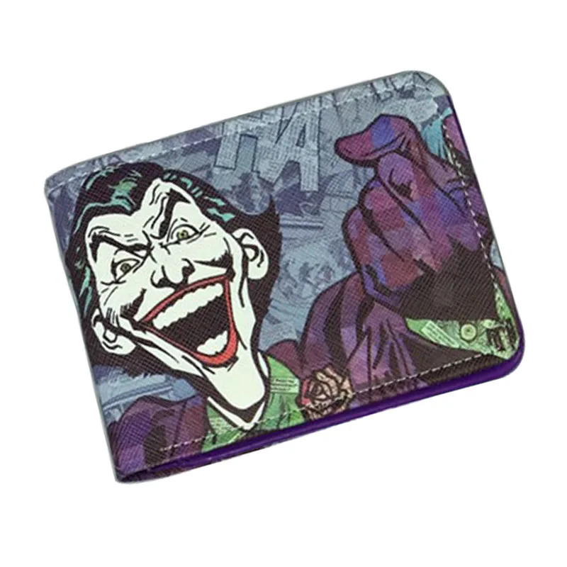 Joker1 Новые дизайнеры Джокер кошельки аниме мультфильм шутка печатных кошелек держатель для карт Деньги сумки подарок для мальчиков и девочек доллар цена короткие бумажник - Цвет: Joker1