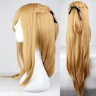 Искусство меча онлайн САО Асуна Юки длинные коричневые термостойкие волосы косплей костюм парики + черная лента