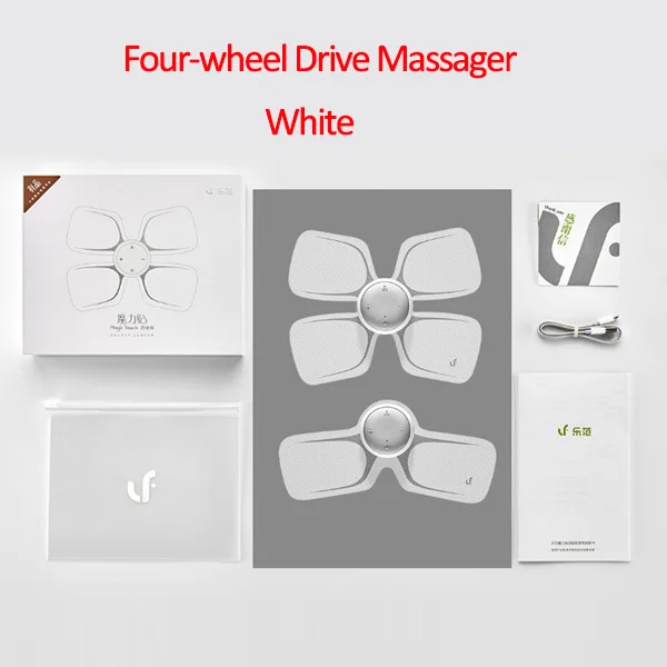 White Four wheel Xiaomi Mijia LF расслабляющий массажер для всего тела для мышечной терапии, массаж с четырьмя колесами, Волшебная сенсорная наклейка для массажа, забота о здоровье - Цвет: White Four wheel