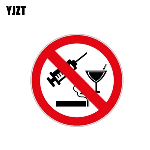YJZT 11,9 см * 11,9 см без алкоголя для курения, аксессуары для забавная наклейка для автомобилей, наклейка из ПВХ 12-1480