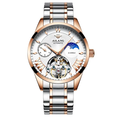 6 AILANG качественные мужские часы Tourbillon Мужские солнцезащитные/лунные фазный автоматический швейцарские дизельные часы Механ - Цвет: 6