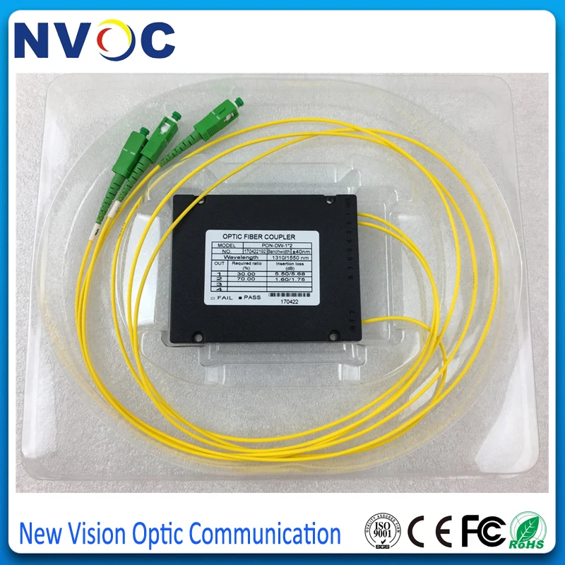 1310 нм двойное окно 30/70 соотношение SC/APC ABS Box тип 1x2 FBT Волоконно оптический