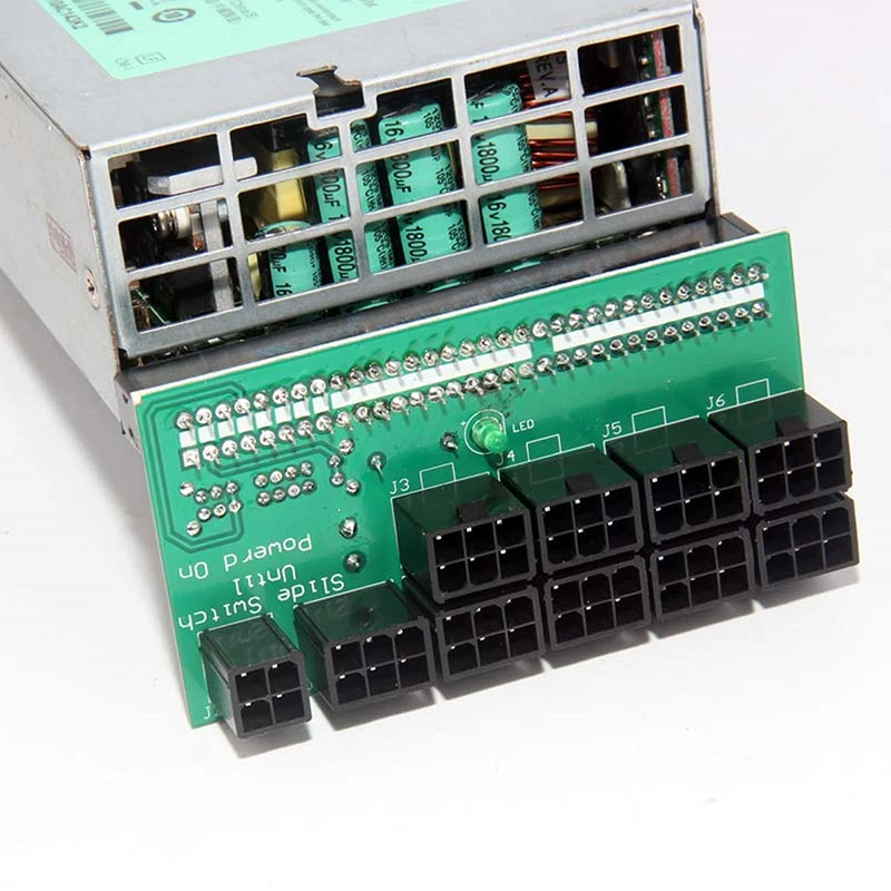 Блок адаптера питания с 18AWG 10x6 штыревыми соединителями для 6-контактного кабеля
