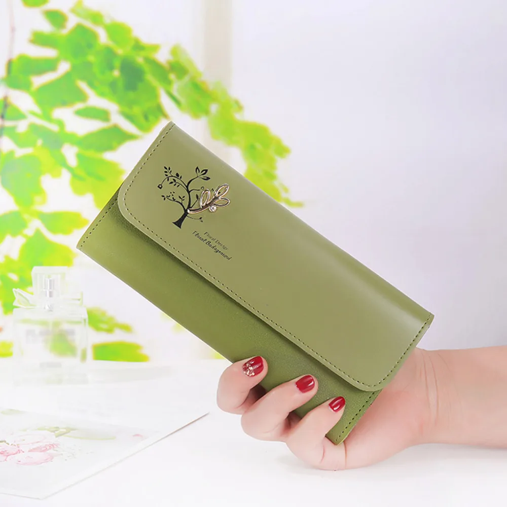 Женский Длинный кошелек с принтом модный на молнии отделением для карт клатч из